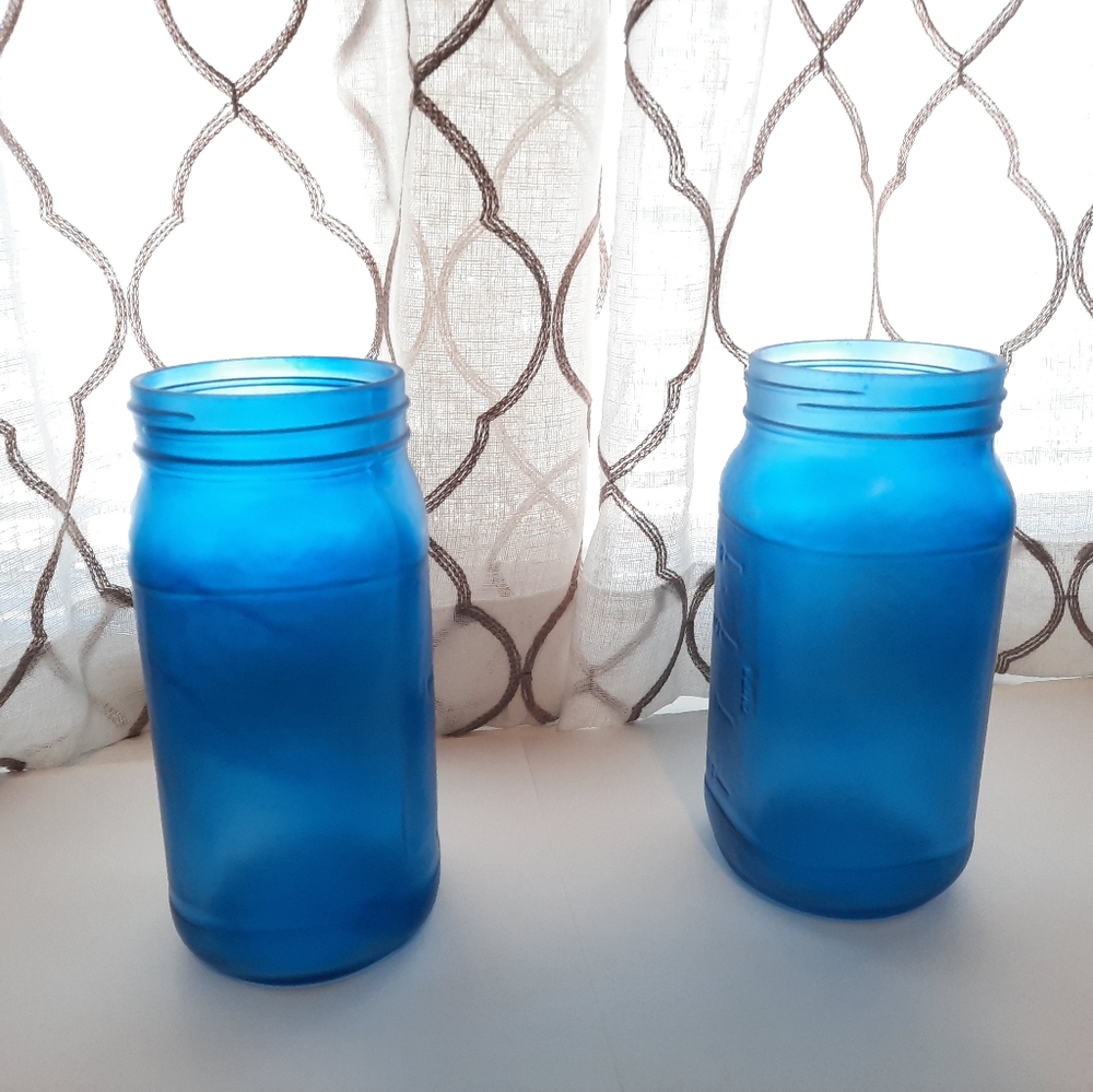 2 Glass Jars Handmade